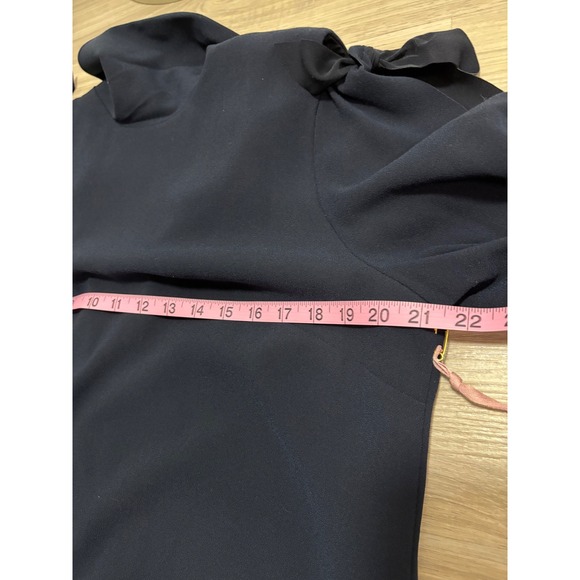 Alex Marie Nina Mystic Navy Blue High Neck Bow Sleeve Dress Size 12 - Picture 10 of 10